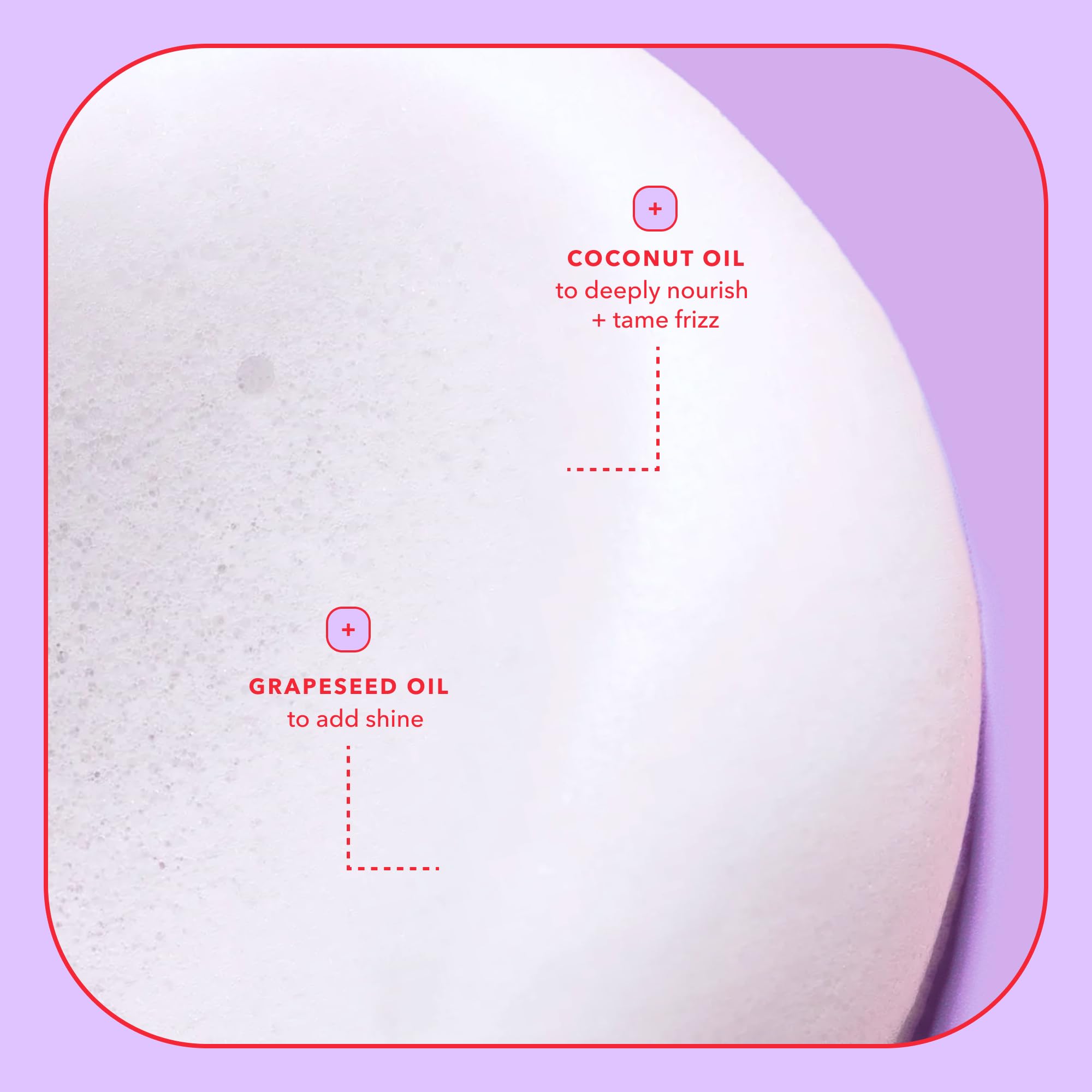 frizz smoothing and definition on packaging