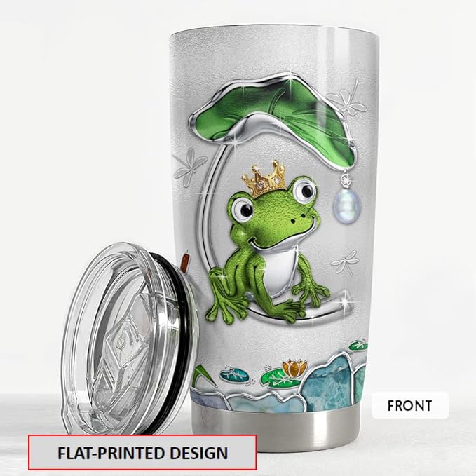 SANDJEST jewelry style frog tumbler close up