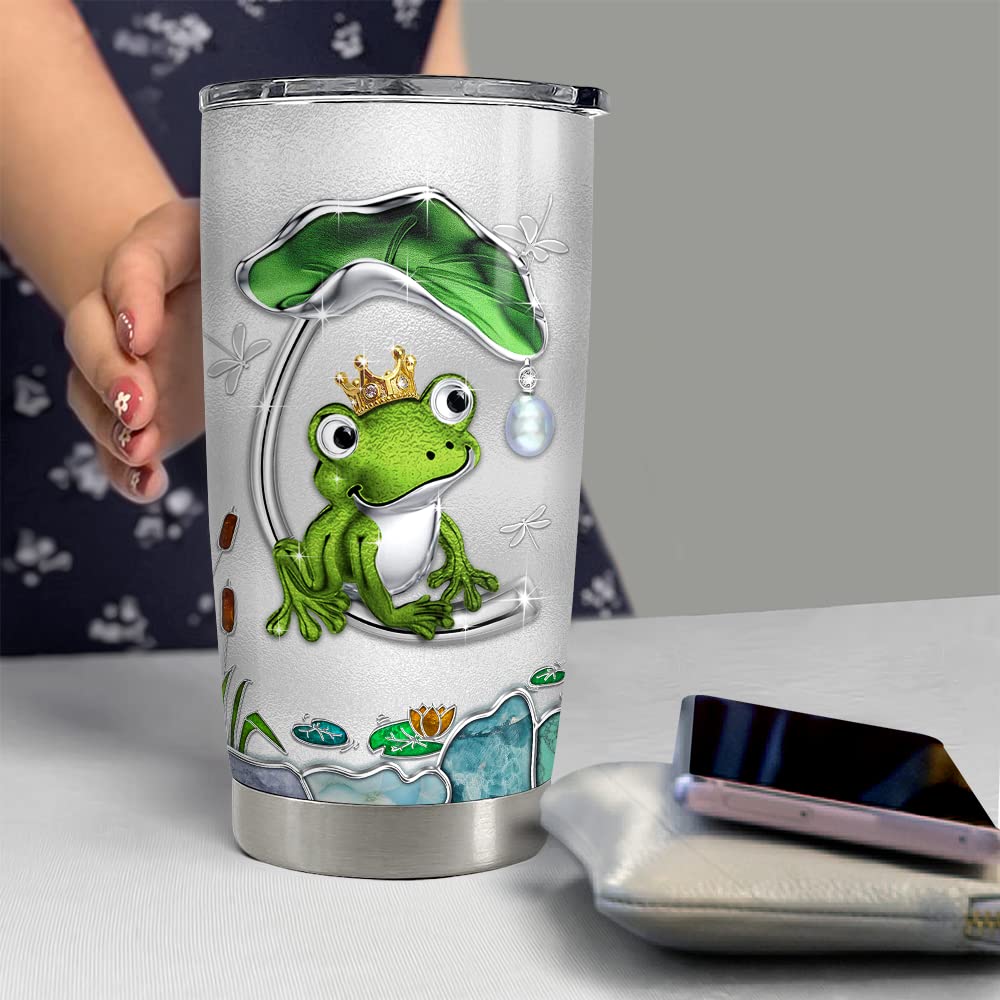SANDJEST personalized frog tumbler front view