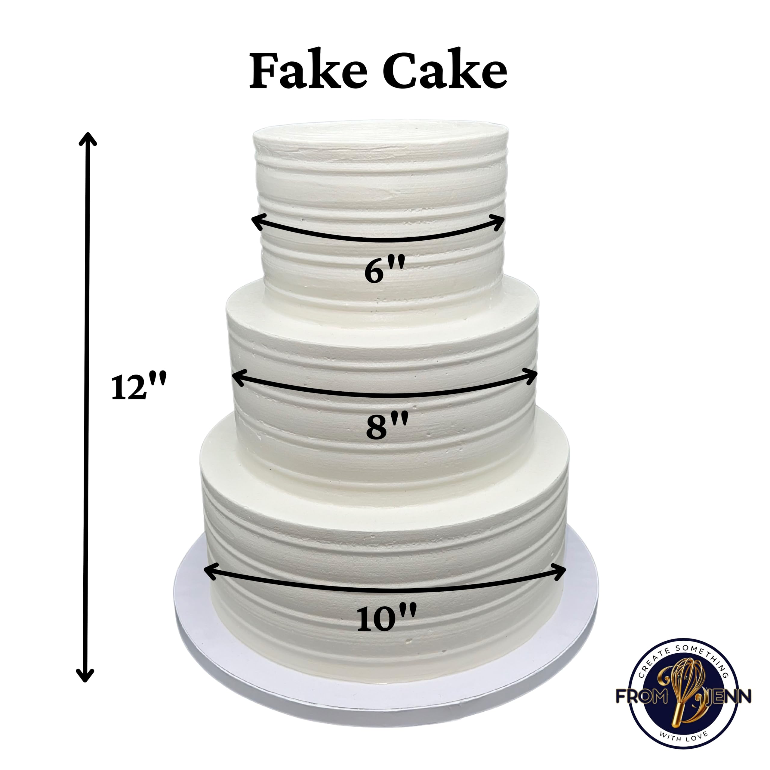 FromJennWithLove ivory textured 12in cake dummy