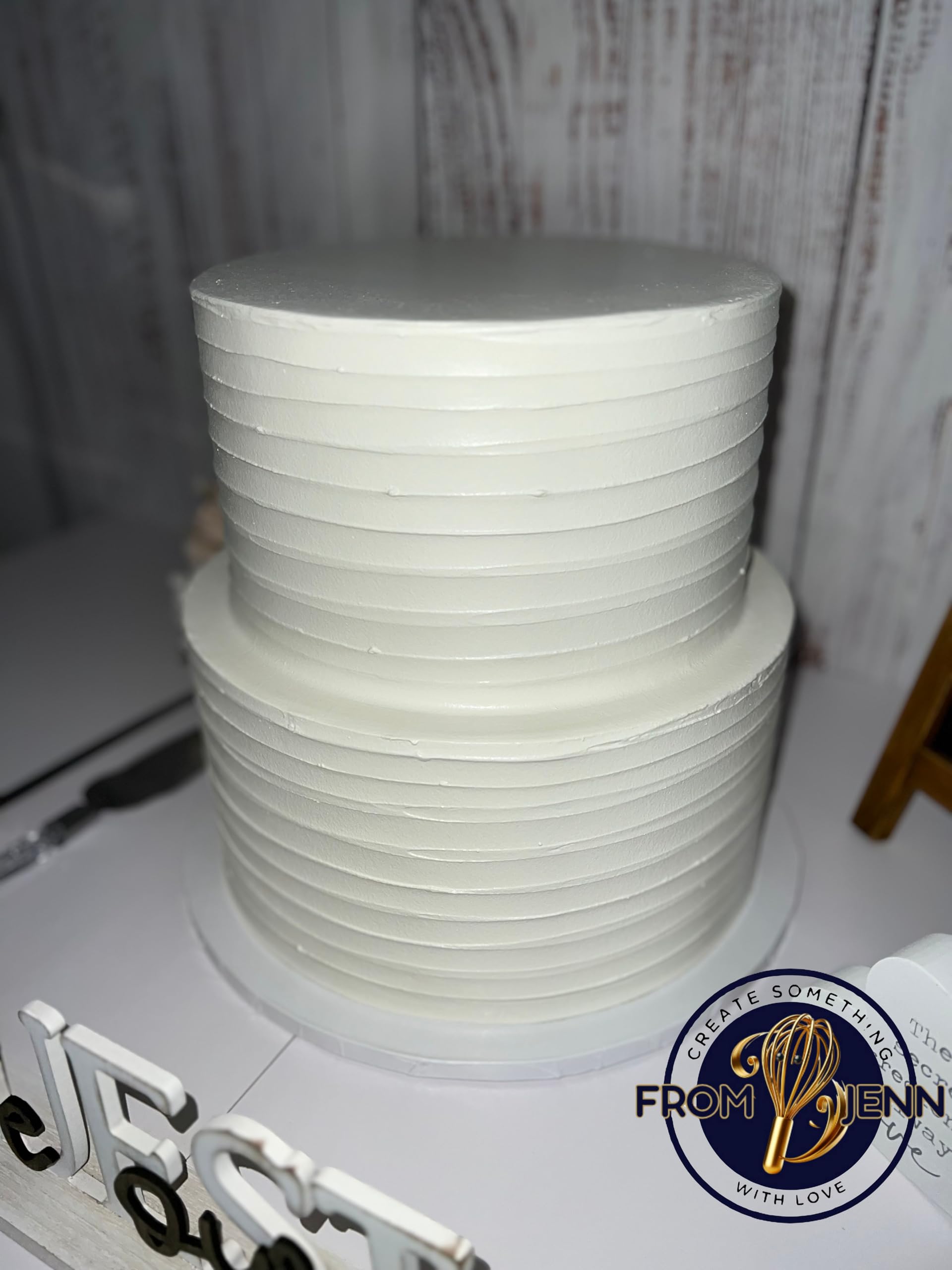 Ivory fake cake stand for birthdays and milestone events