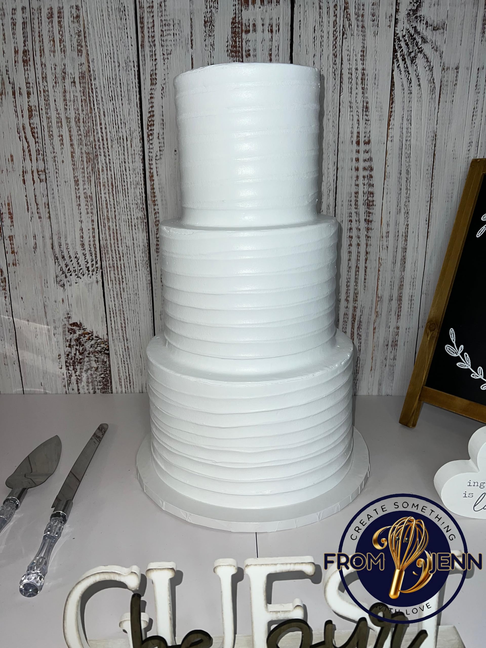 18 inch white artificial cake for toppers and decorations