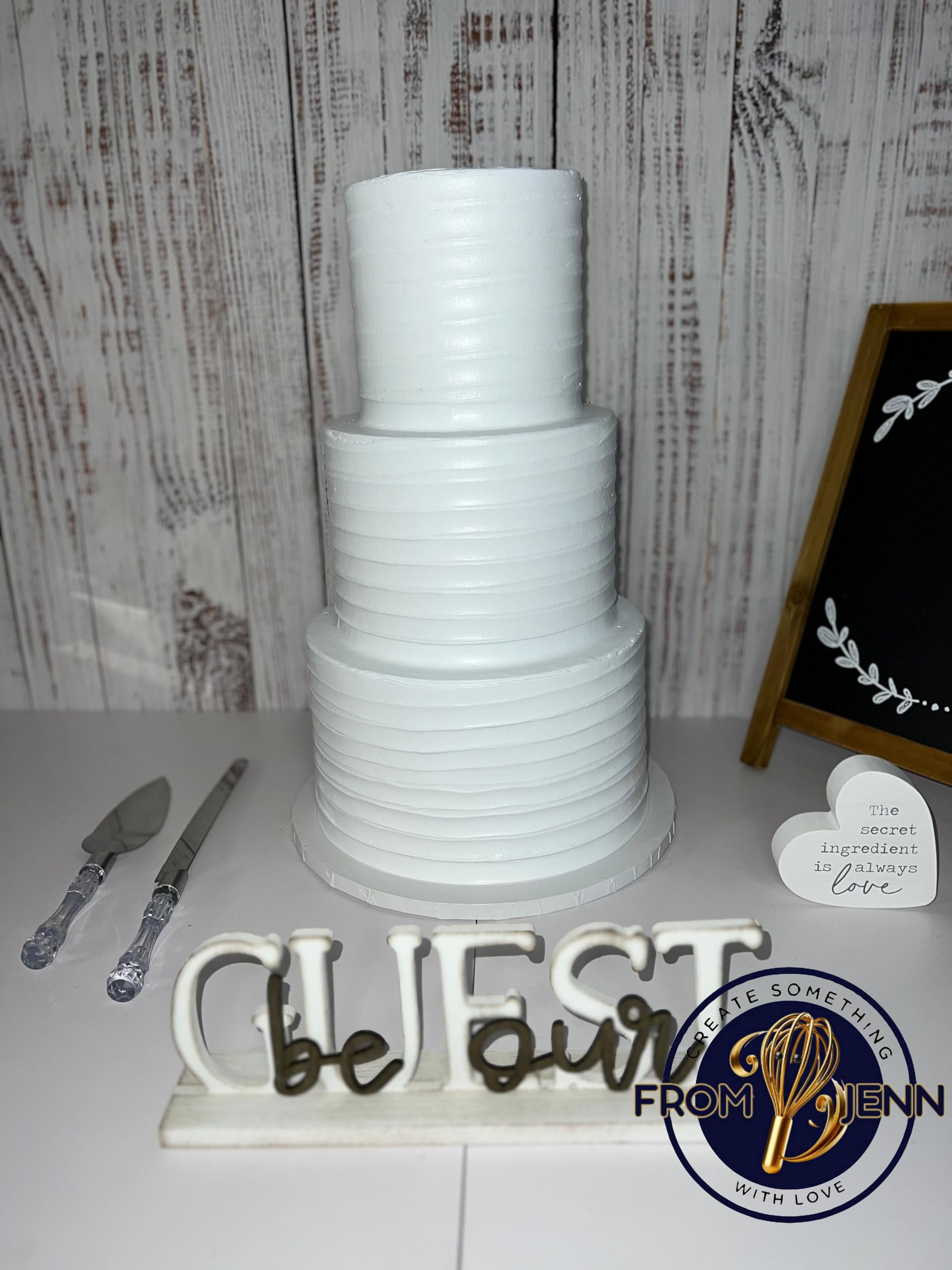 Foam cake dummy for wedding decor 18 inch white artificial cake