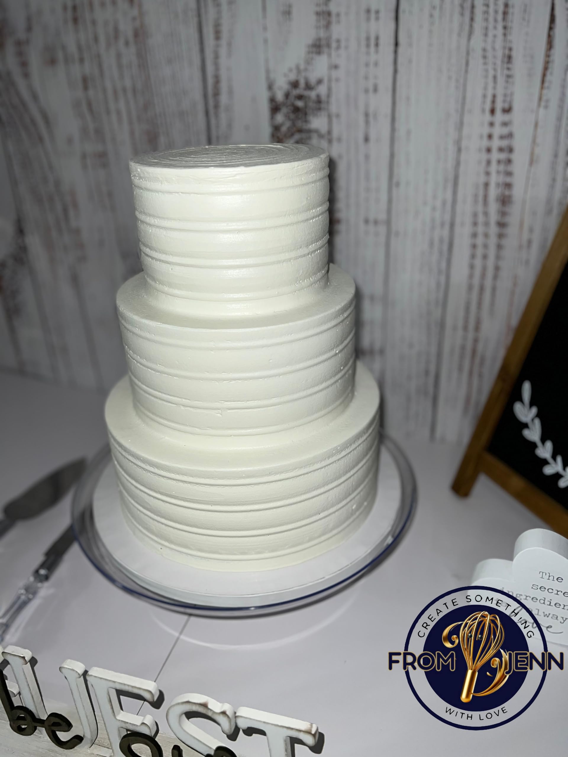 Wedding cake topper display ivory 3-tier FromJennWithLove