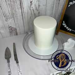 Customizable faux cake surface for decorations and flowers