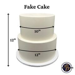 Ivory fake cake display for wedding toppers and decorations