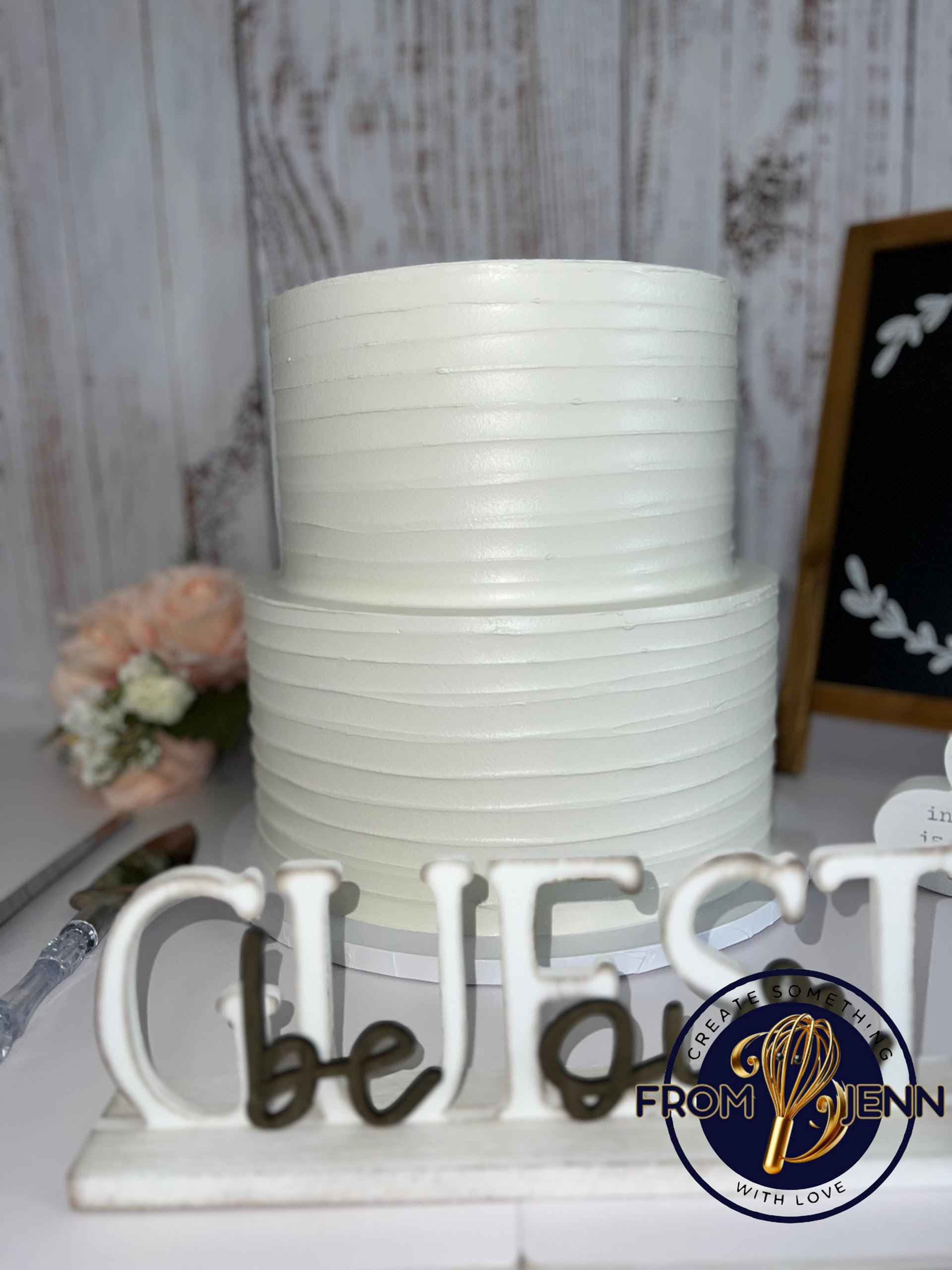 Wedding toppers compatible ivory display cake