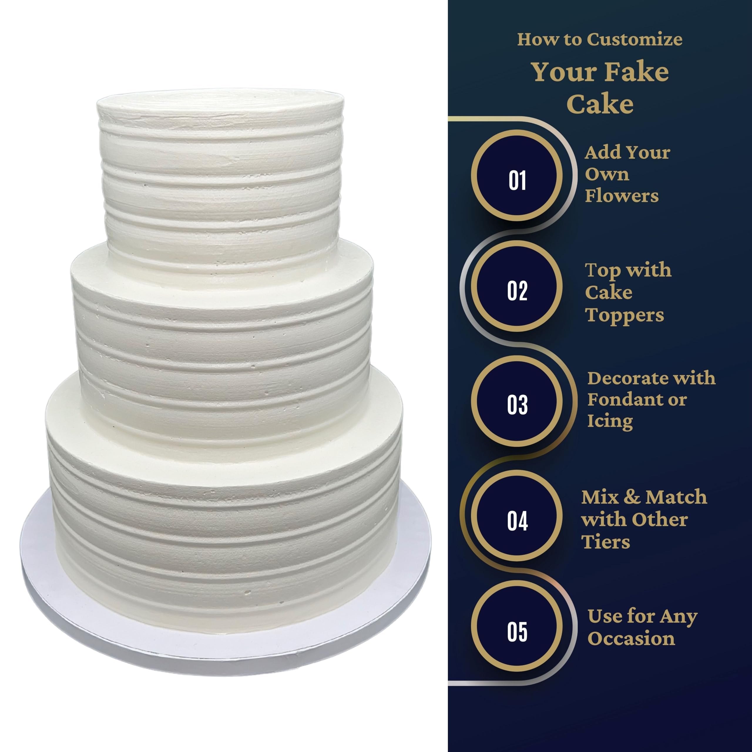 FromJennWithLove ivory textured 3-tier cake display