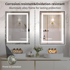 Front and backlit LED mirror