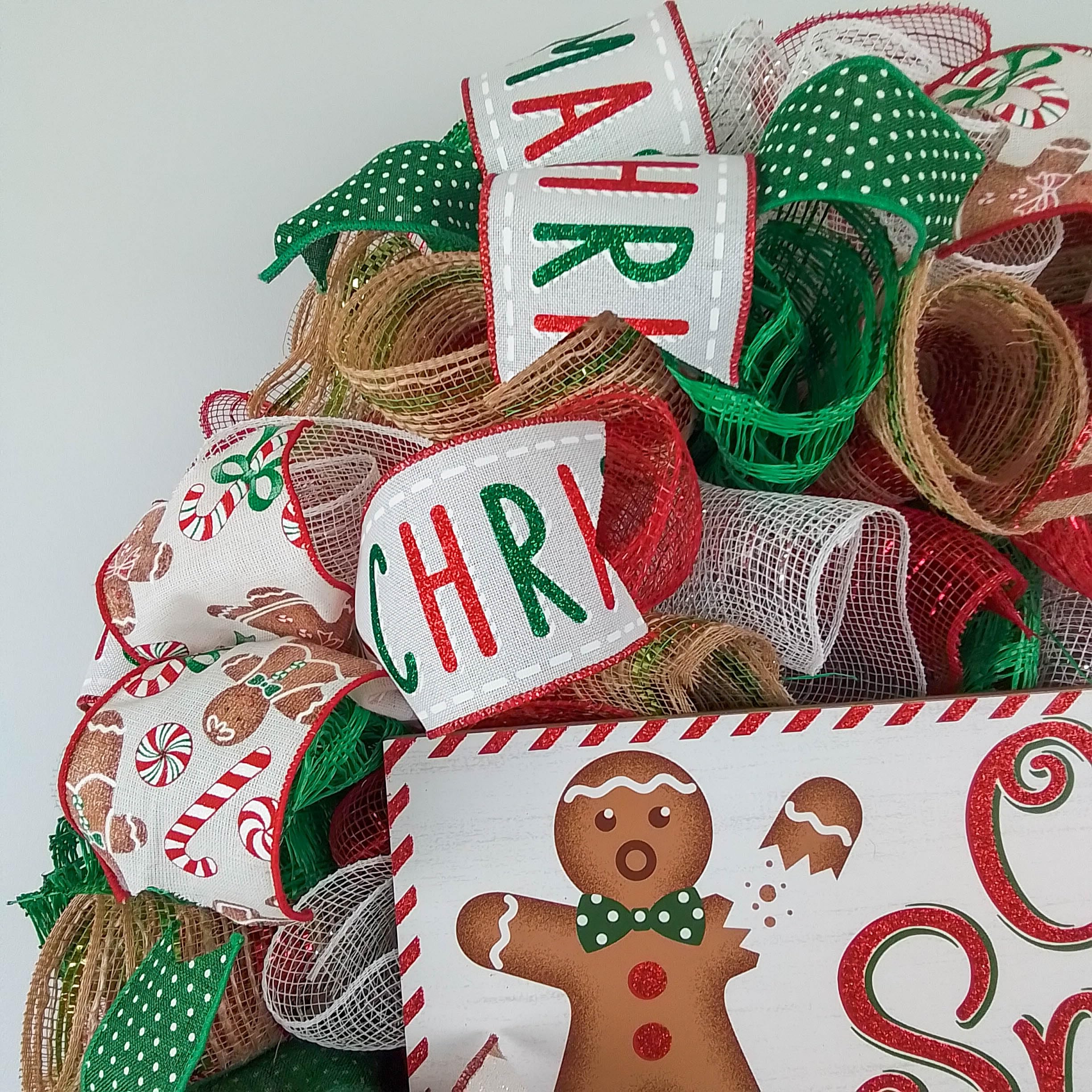 Indoor and outdoor use Oh Snap Gingerbread Wreath 24in deep