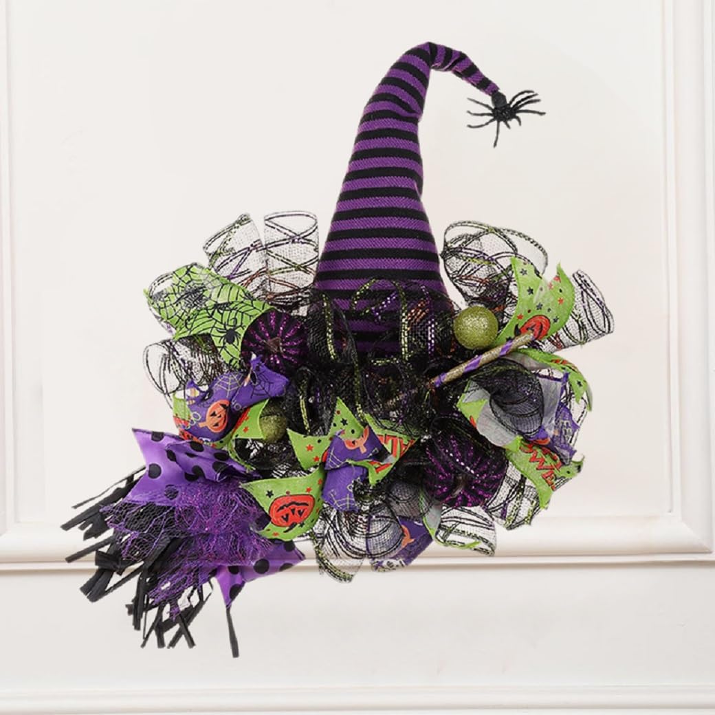 Witch door decor for Halloween front porch