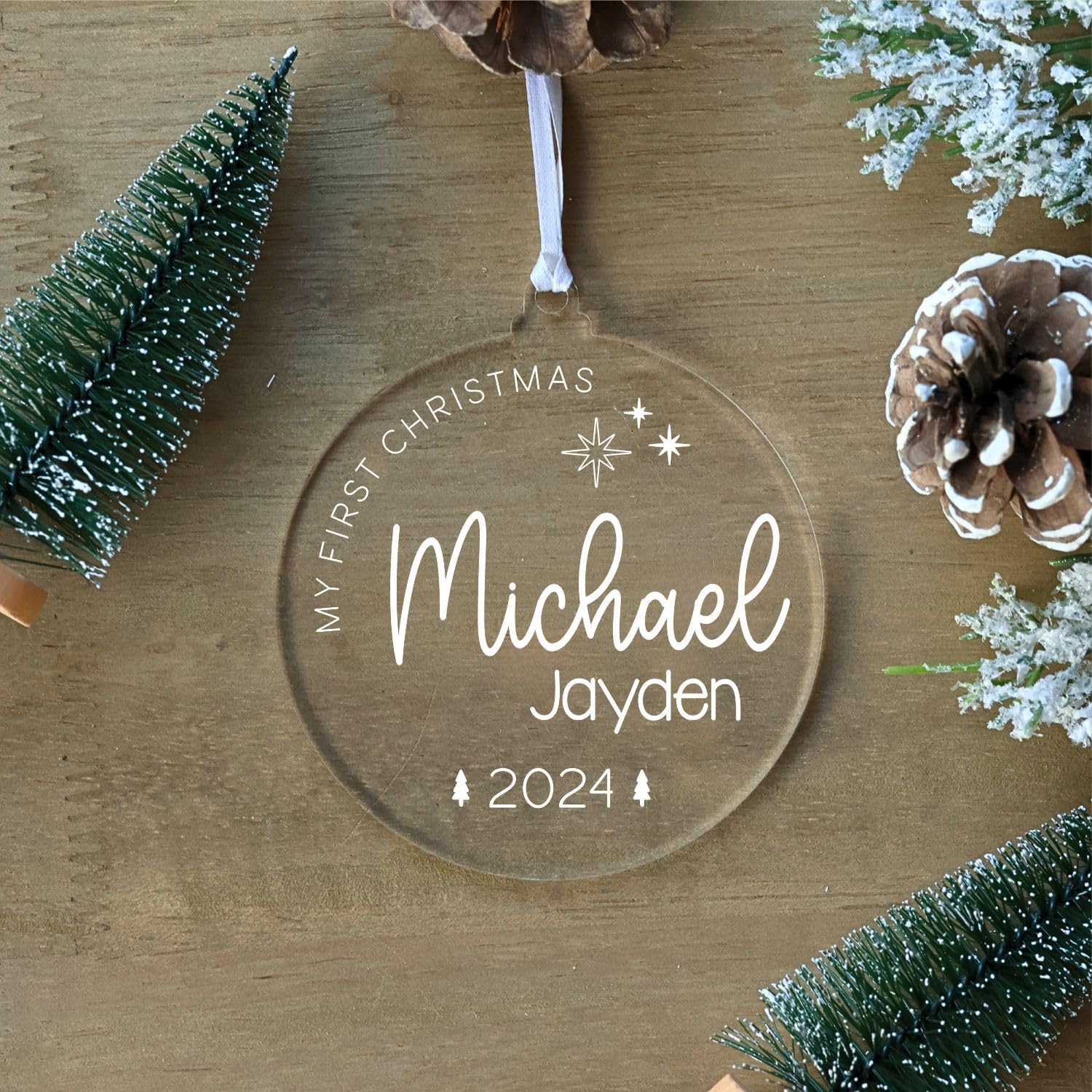 Stat ornament for baby's first Christmas