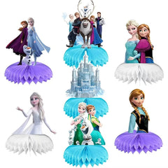Frozen Birthday Party Supplies 7Pcs Honeycomb Centerpieces