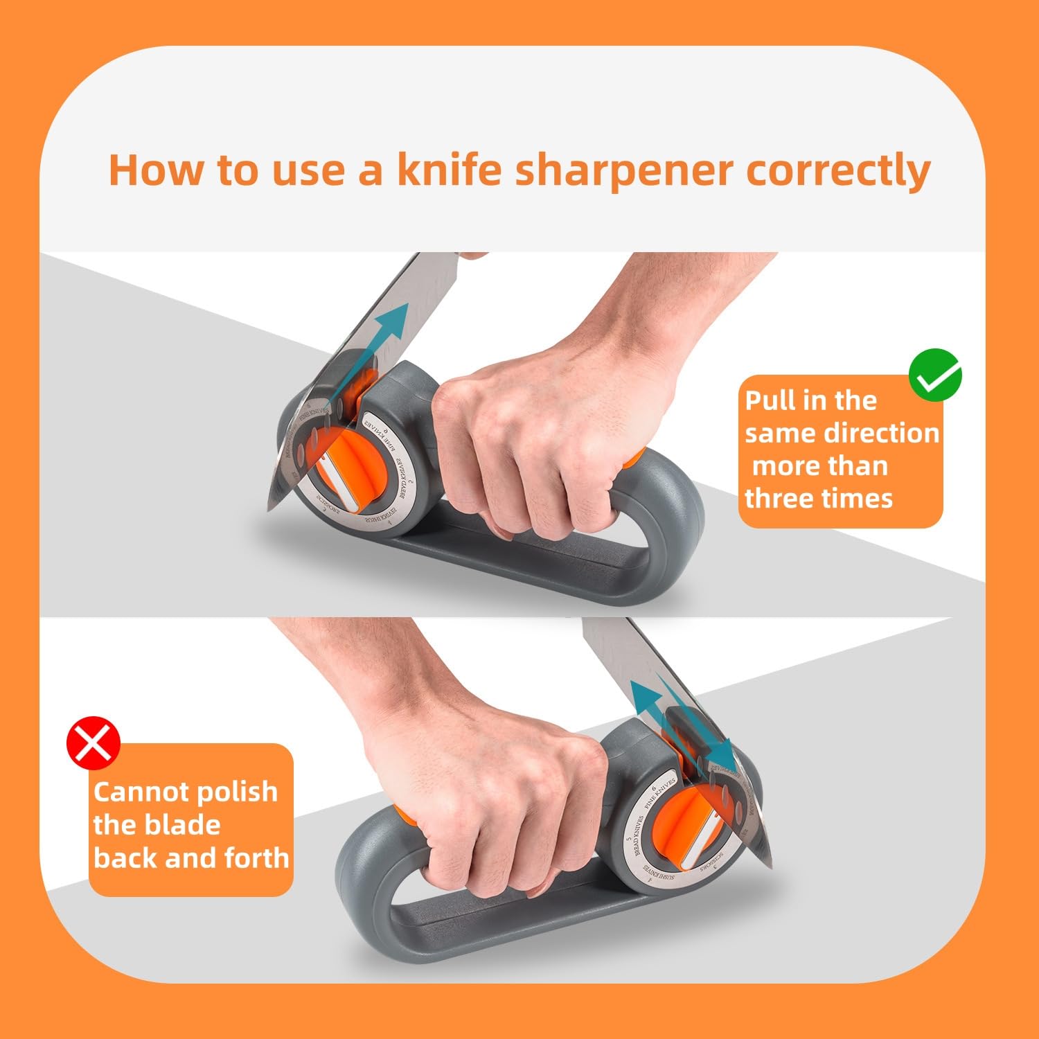 Suitable for fruit knives bread knives and steel knives