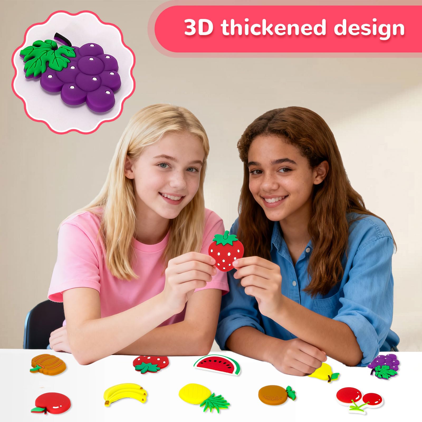 Fruit magnets for fridge cabinet locker and whiteboard surfaces