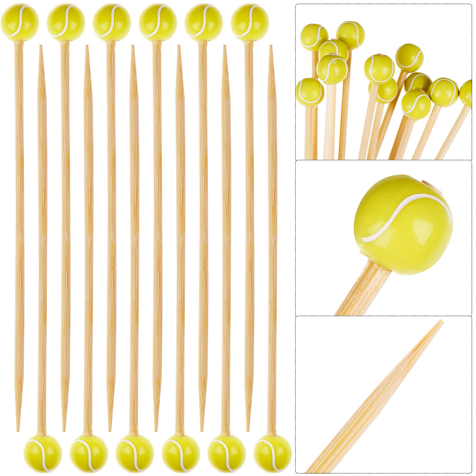 decorative cocktail skewers baseball end design
