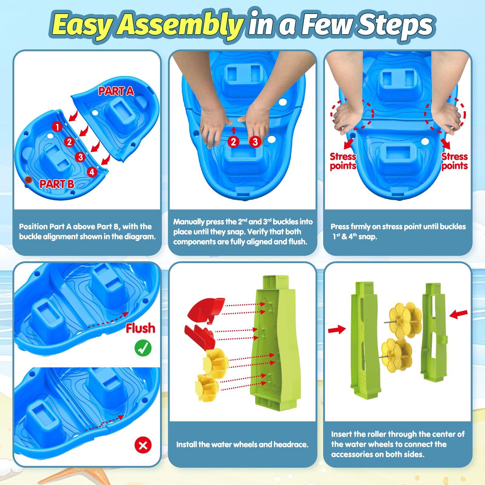 Drain plug on FRUSE water table for easy cleanup