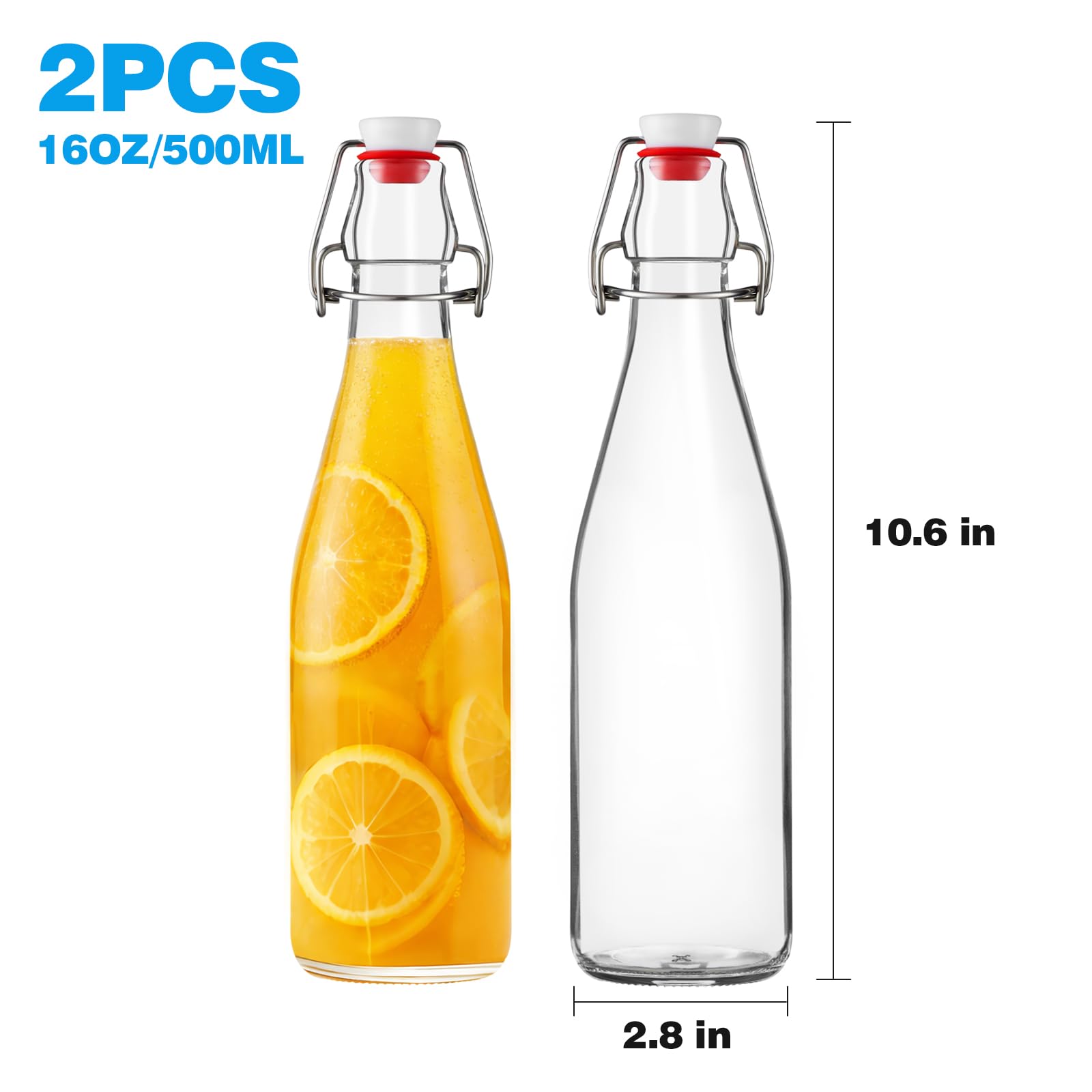 FrutPunch 2 pack swing top glass bottles side by side