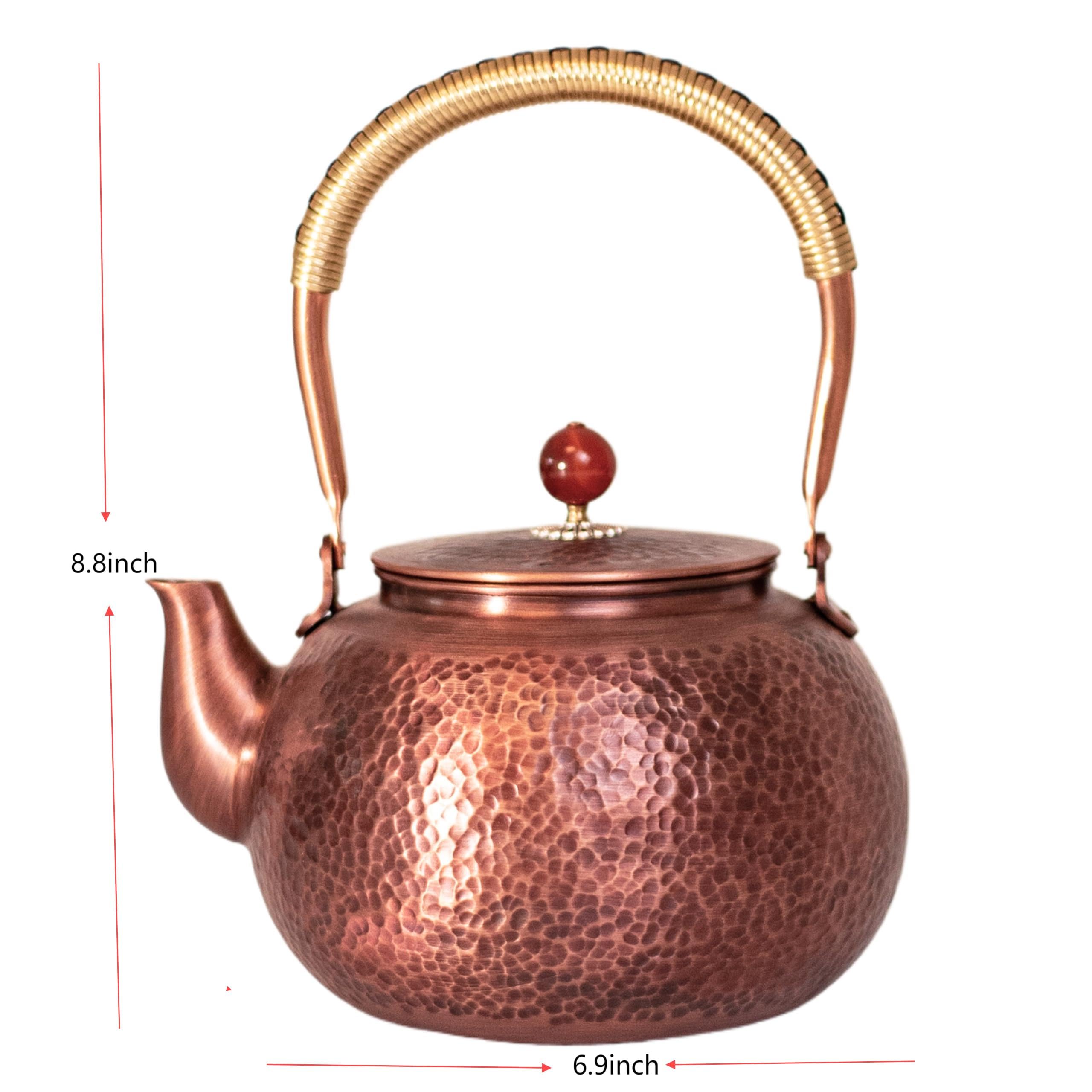 frymmx copper tea kettle 1-6-qt stovetop handcrafted
