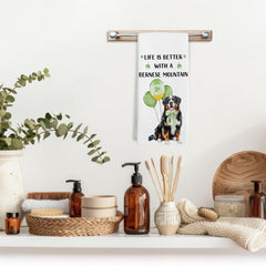 Balloon bernese dog kitchen towel decorative