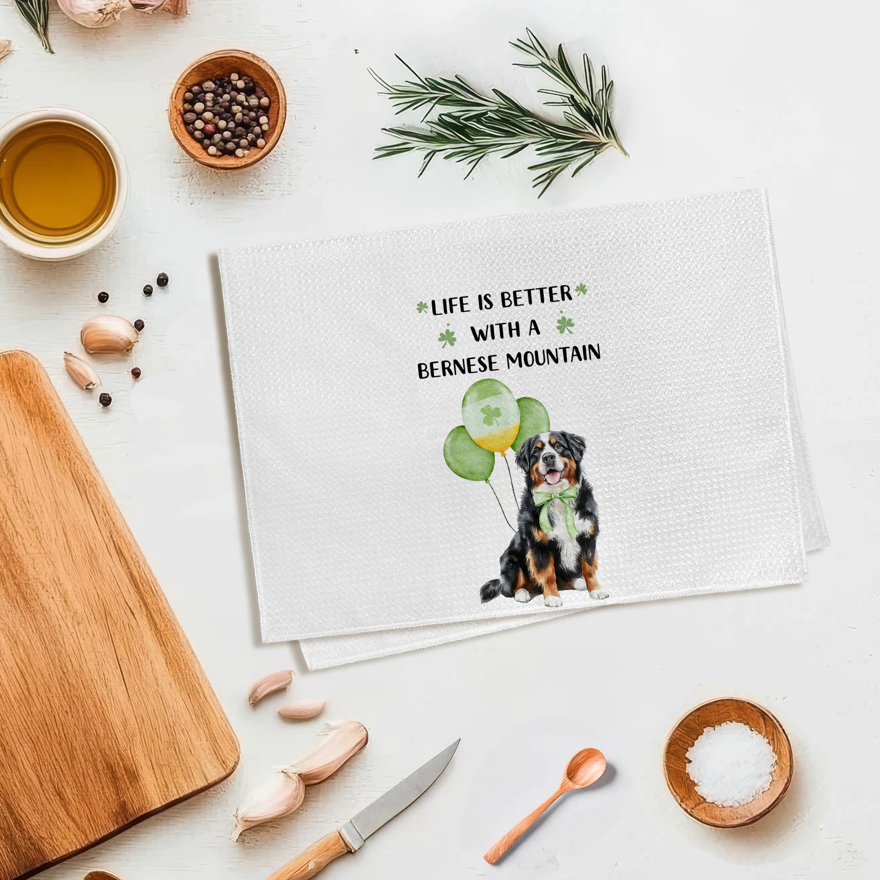 Bernese mountain lover towel for kitchen decor 16x24