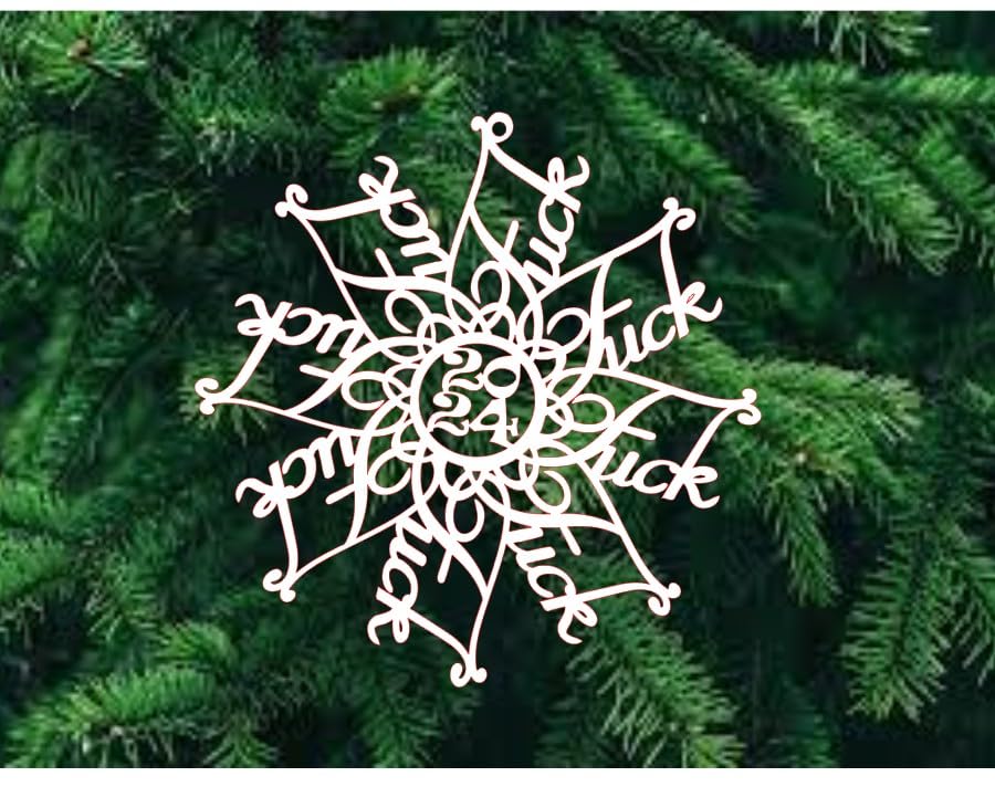 Fuck 2024 Ornament black birch wood Christmas decor
