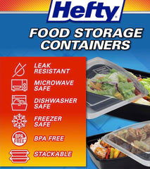 Stackable Heftys food storage containers for fridge pantry organization