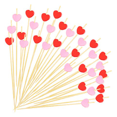 FUGUIR red heart cocktail pick 4.7 inch red color set