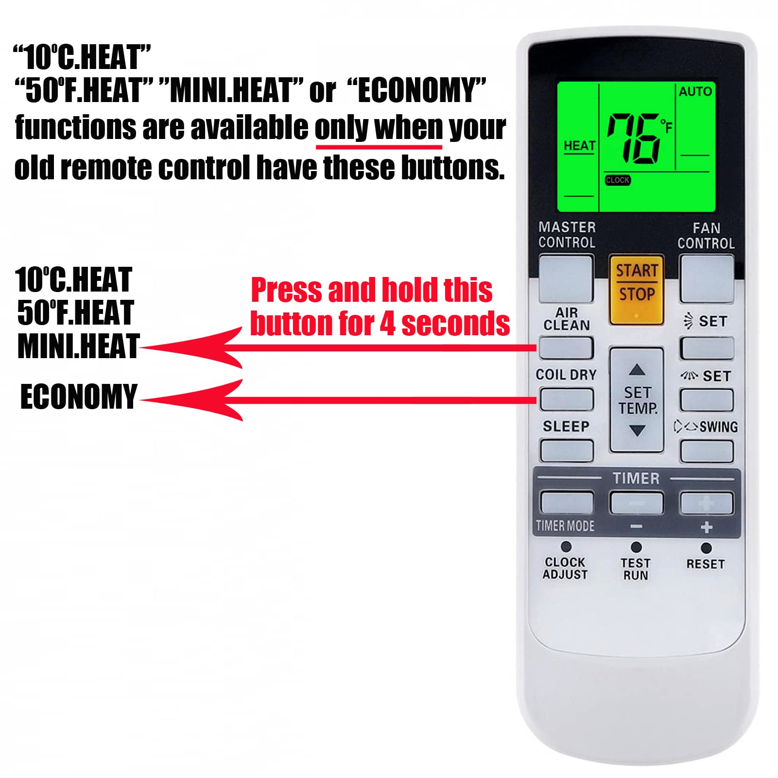 Replacement remote Ar-Rae2u for Fujitsu AC unit