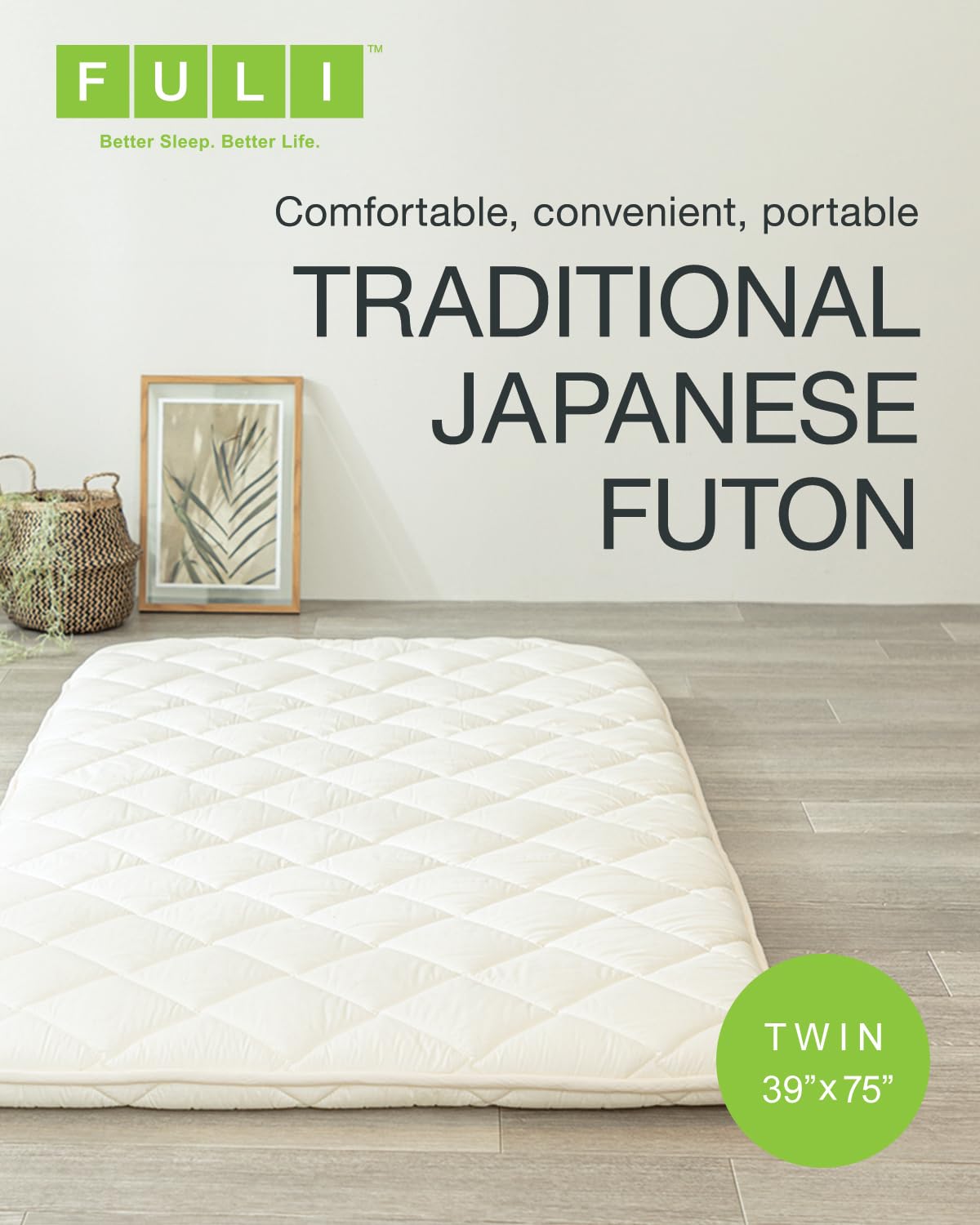Foldable twin shikibuton for tatami and wooden floors by FULI