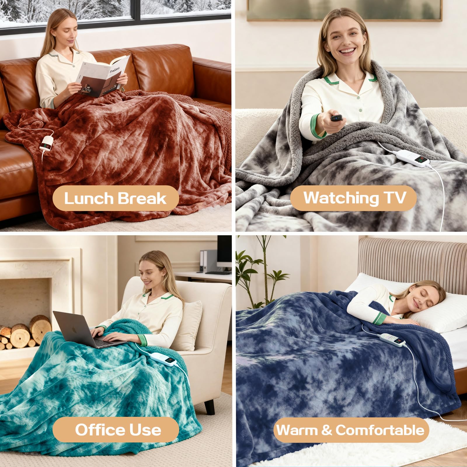 Neutral fabric design of Cushious blanket for home decor