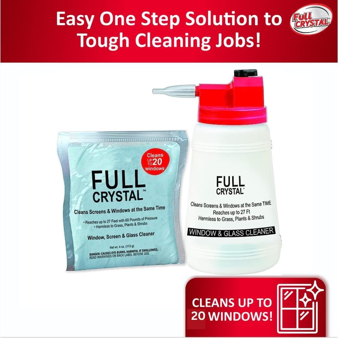 Two 4 oz crystal powder bags for outdoor window cleaning