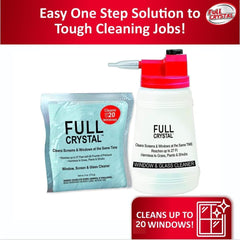Two 4 oz crystal powder bags for outdoor window cleaning