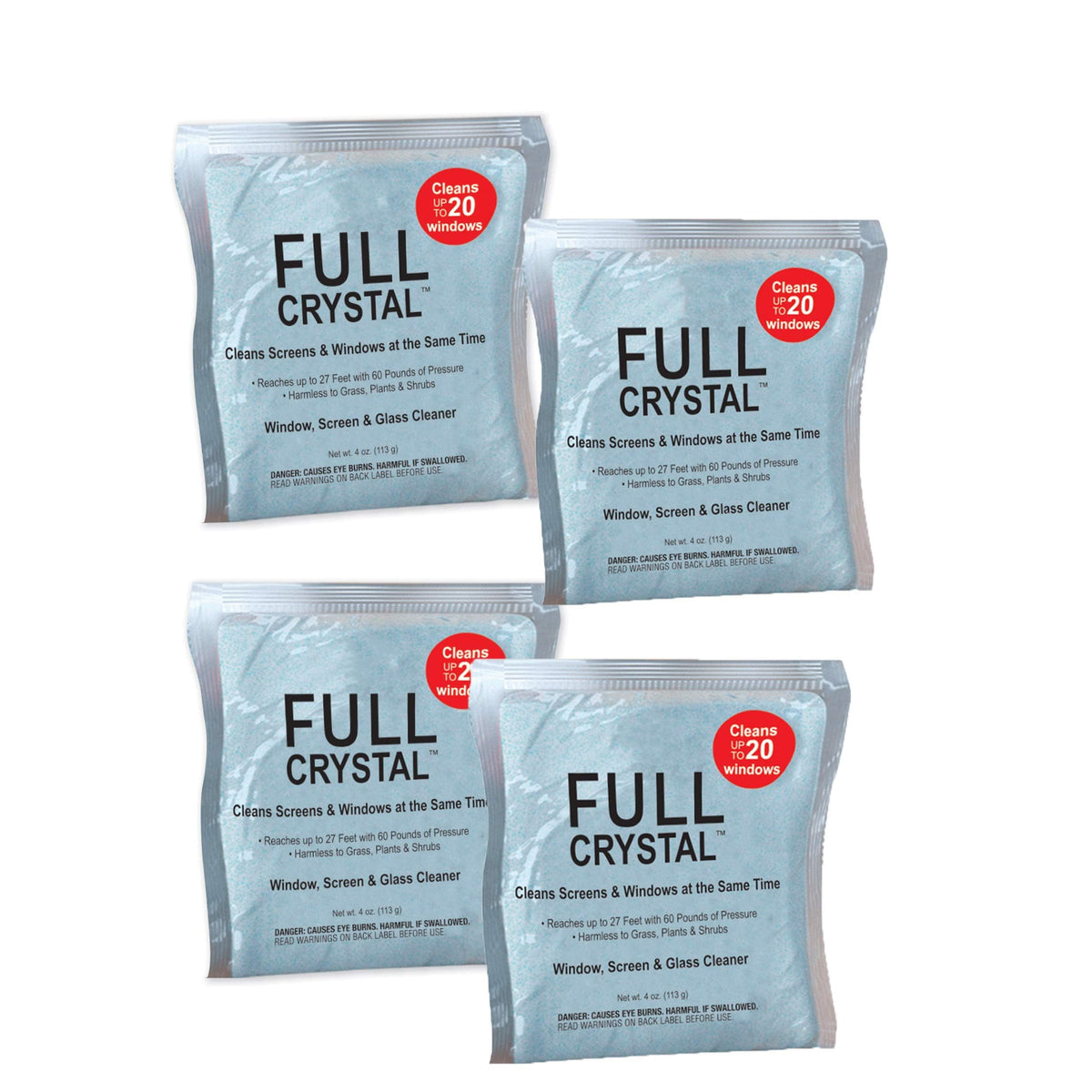 Full Crystal Window Cleaner Refill 1lb powder bottle with hose attachment