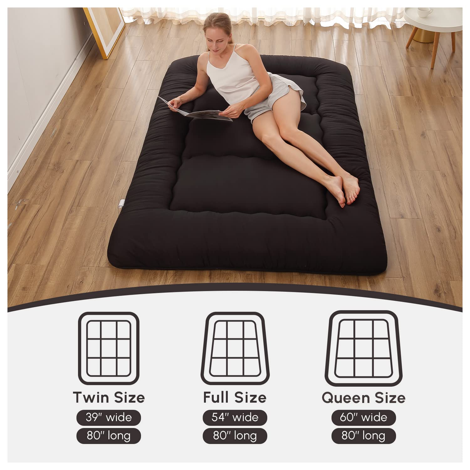 Microfiber fabric cover on Zelladorra floor mattress