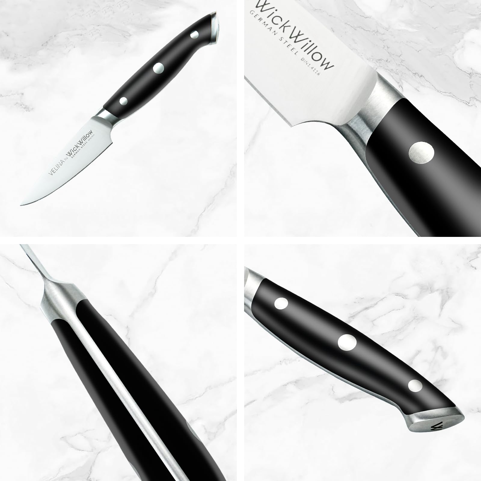 Full tang design for precise cuts in kitchen prep