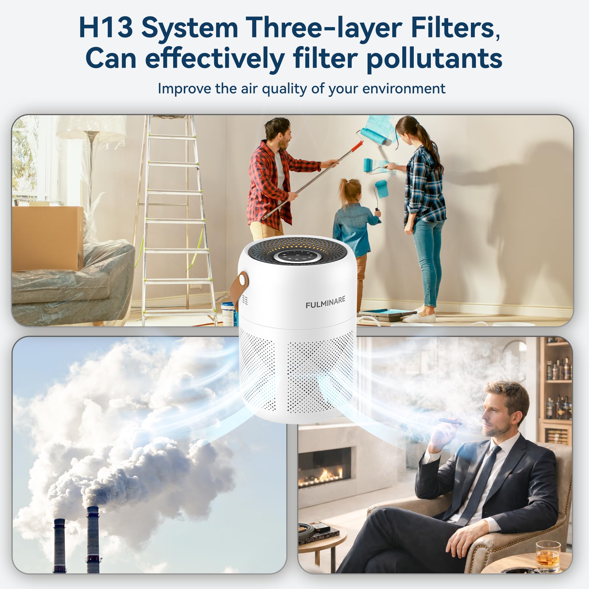 4 8 12 hour timers Fulminare air purifier white