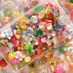 FULUSODO 60pcs resin embellishments multicoloured set for scrapbooking