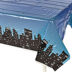 Fun Express superhero tablecloth 54 x 108 inches