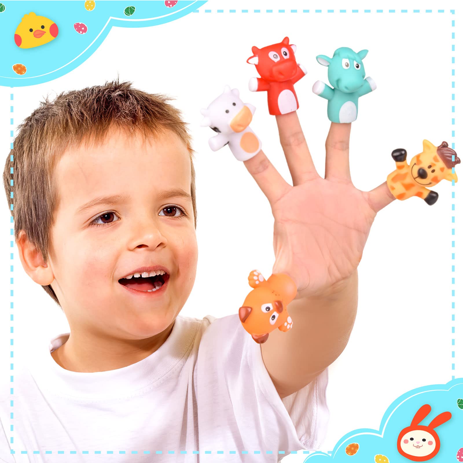 Easter Eggs pre-filled with animal finger puppets by FUN LITTLE TOYS