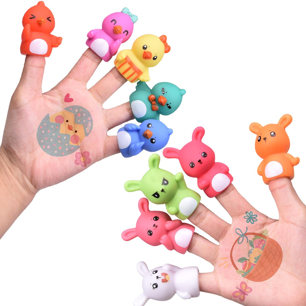 fun little toys easter finger puppets bunny chick set 10 pcs