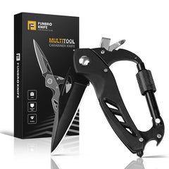 FUNBRO Multitool Carabiner with pocket knife and bottle opener