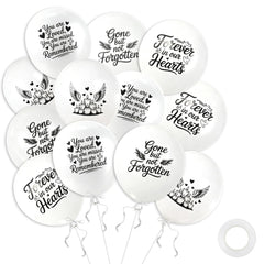 36 white 12 inch dove memorial balloons with ribbon