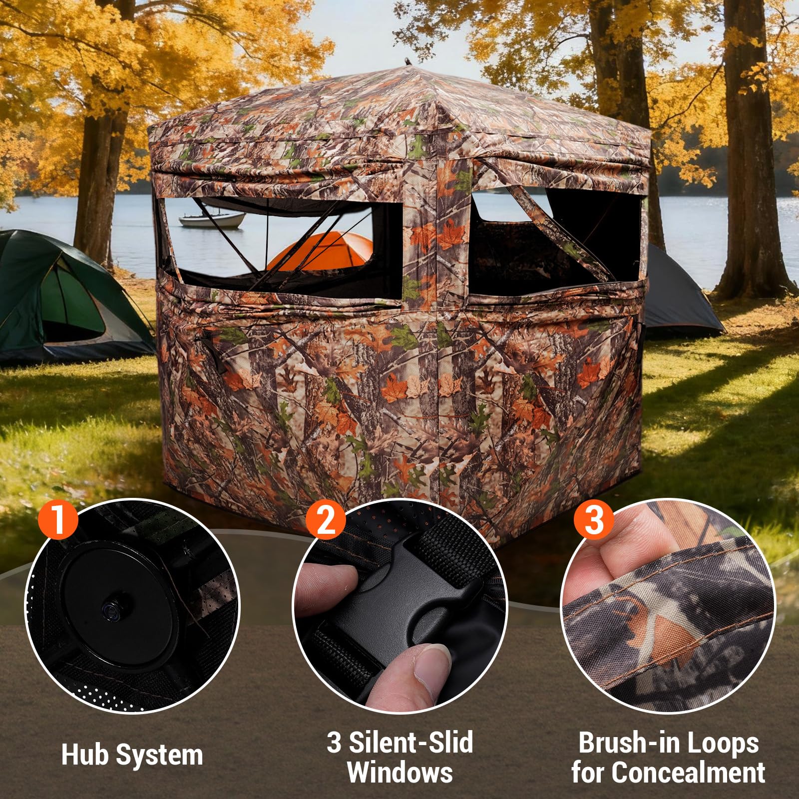 Lightweight 12 lb FUNHORUN hunting blind with carry bag