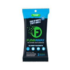FunkAway Extreme Odor Eliminating Closet Sachet in a closet