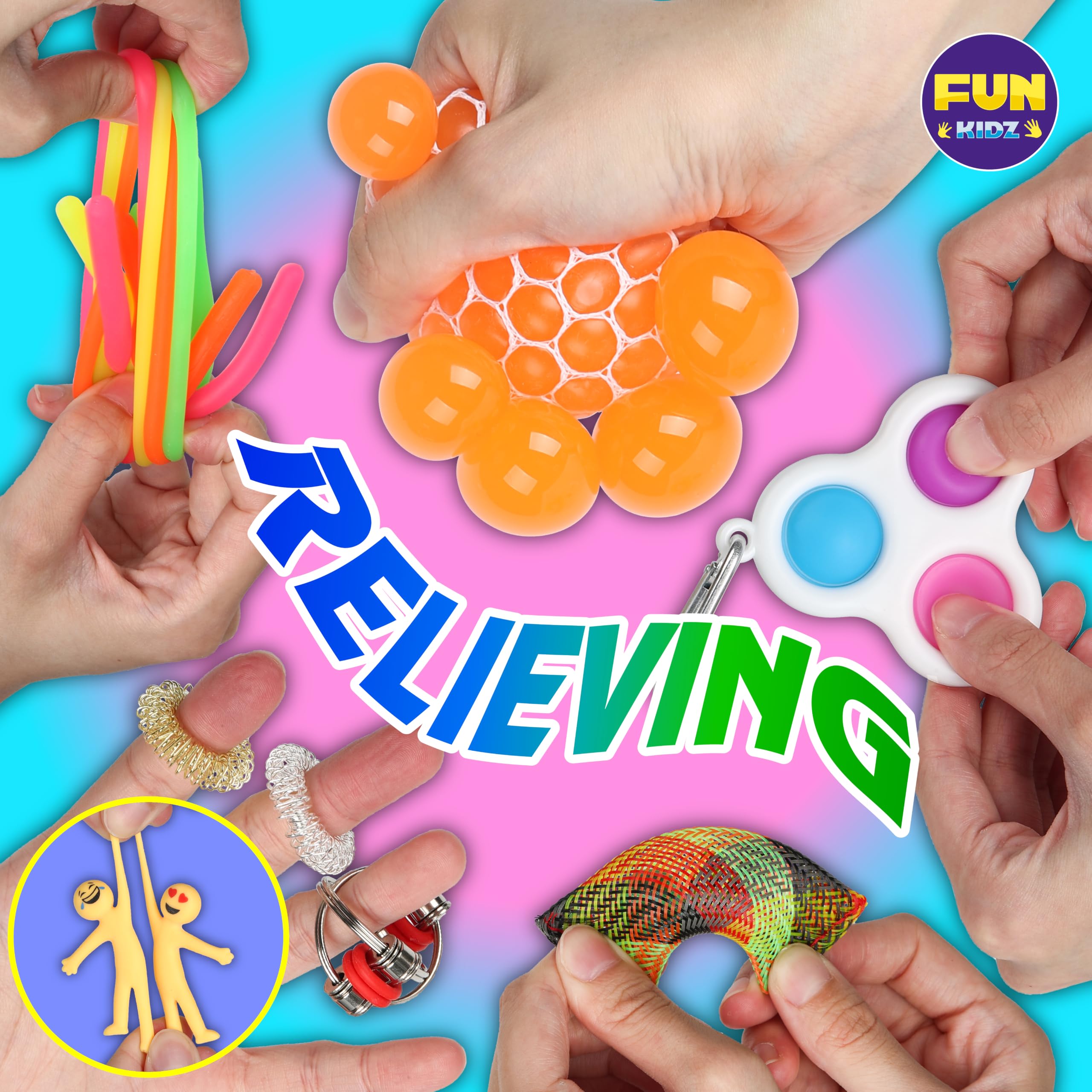 FunKidz sensory fidget toys 24 pack box contents