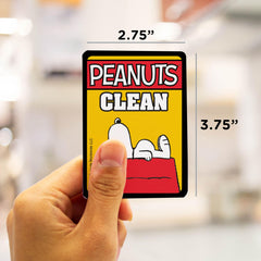 Peanuts merchandise magnet Aquarius on metal surface