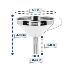 11cm diameter funnel with built in strainer