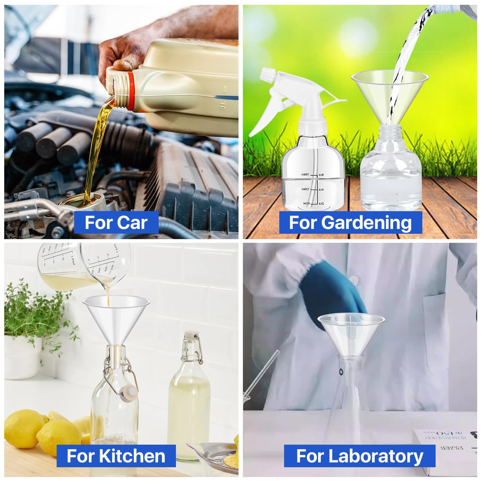 Lainballow kitchen travel plastic funnel set