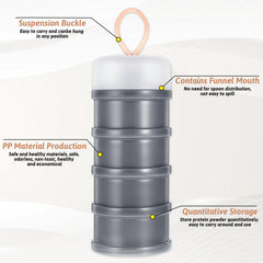 Gray and white protein powder container with funnel lid
